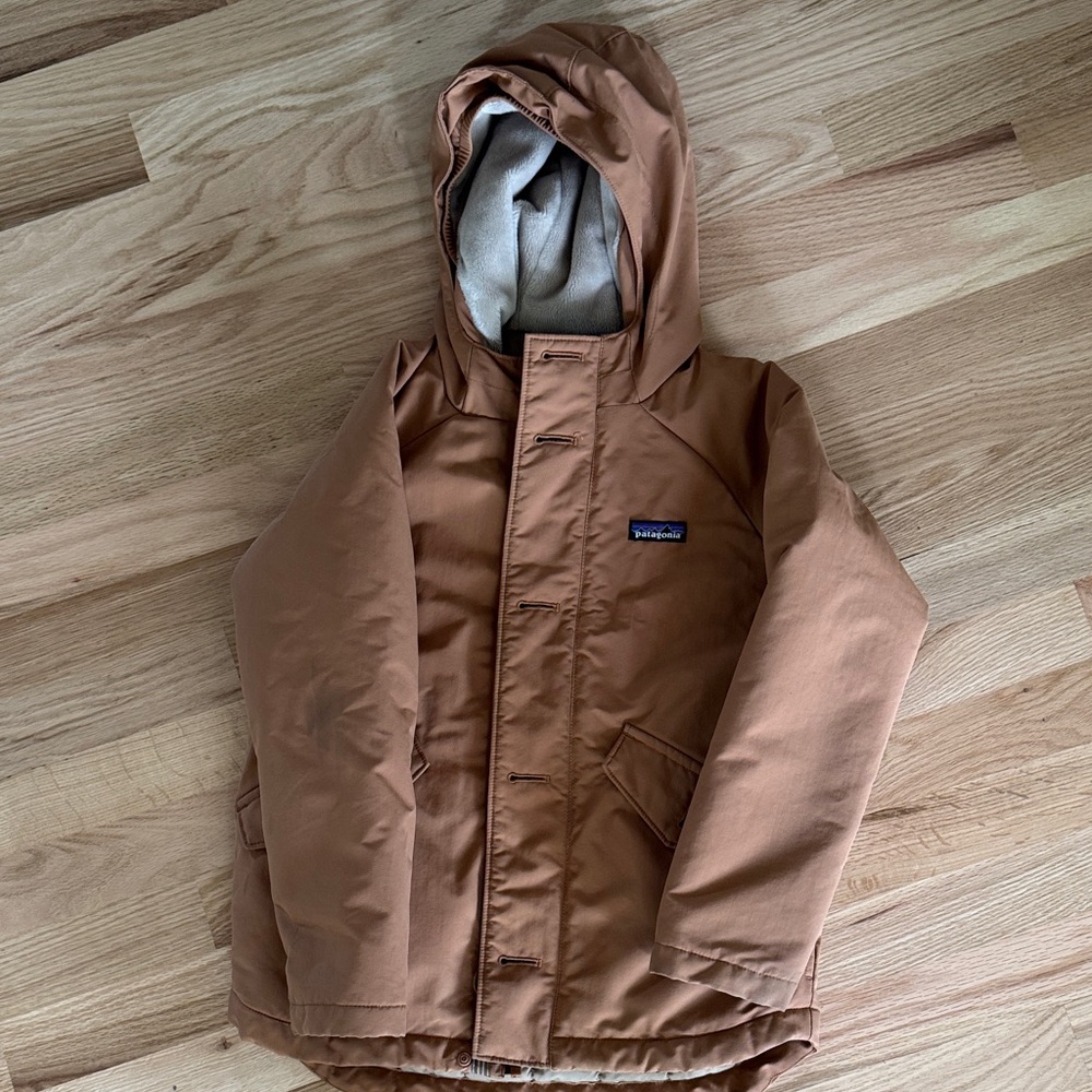 Patagonia Kids Brown Hooded Puffer Jacket